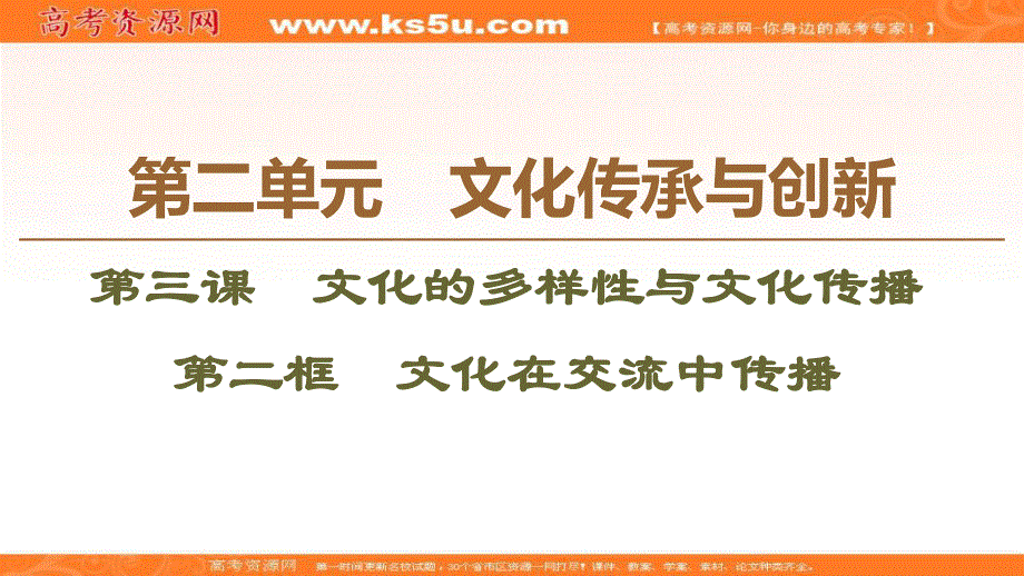 2019-2020学年人教版政治必修三课件：第2单元 第3课 第2框　文化在交流中传播 .ppt_第1页