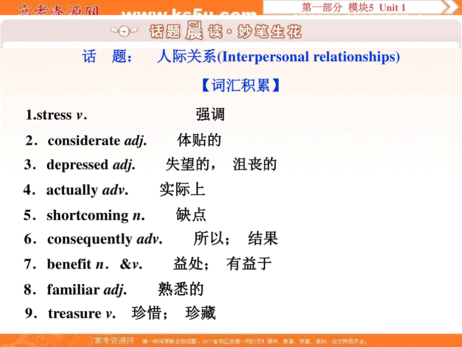 2017优化方案高考总复习英语（江苏专用）课件 第一部分 基础考点聚焦 模块5UNIT 1.ppt_第2页