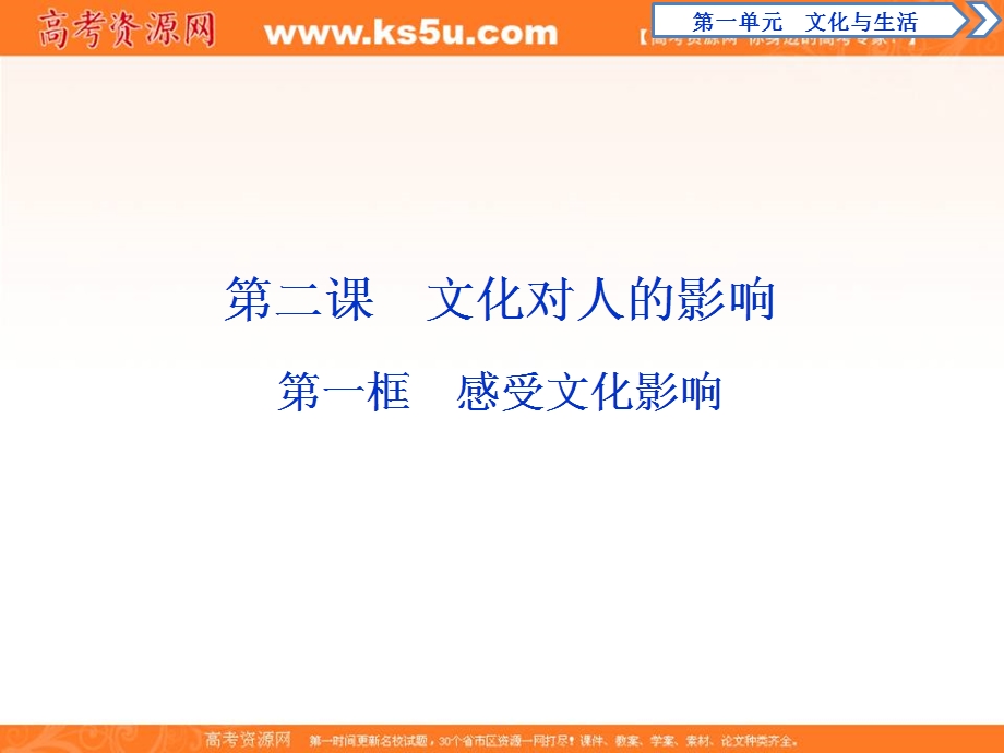 2019-2020学年人教版政治必修三课件：第一单元 第二课　第一框　感受文化影响 .ppt_第1页