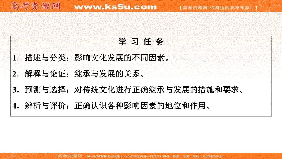 2019-2020学年人教版政治必修三课件：第2单元 第4课 第2框　文化在继承中发展 .ppt_第2页