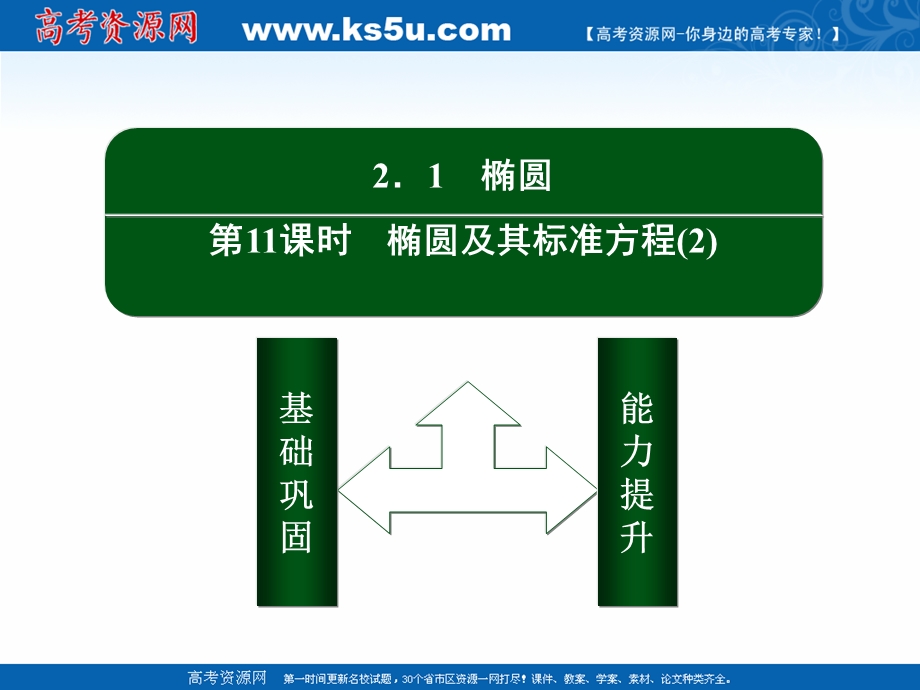 2020-2021学年人教A版数学选修1-1作业课件：2-1 第11课时　椭圆及其标准方程（2） .ppt_第2页