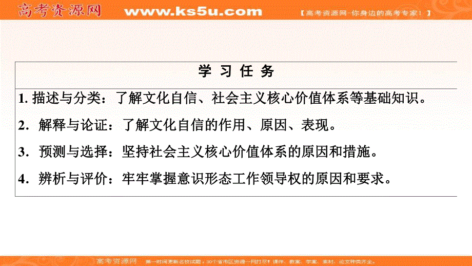 2019-2020学年人教版政治必修三课件：第4单元 第9课 第2框　坚持社会主义核心价值体系 .ppt_第2页