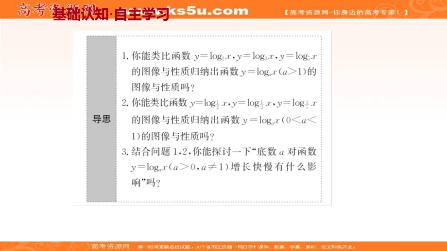 2021-2022学年数学北师大版必修一课件：第三章 5-5-3　对数函数的图像和性质 .ppt_第3页