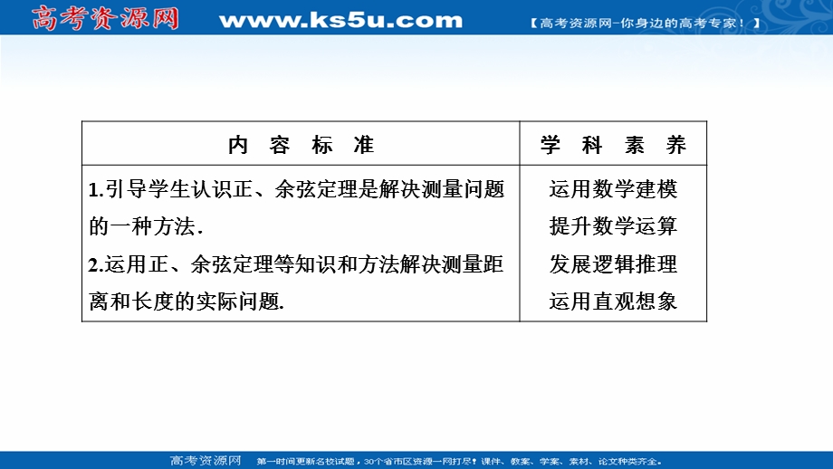 2020-2021学年人教A版数学必修5配套课件：1-2 第1课时　距离测量问题 .ppt_第2页