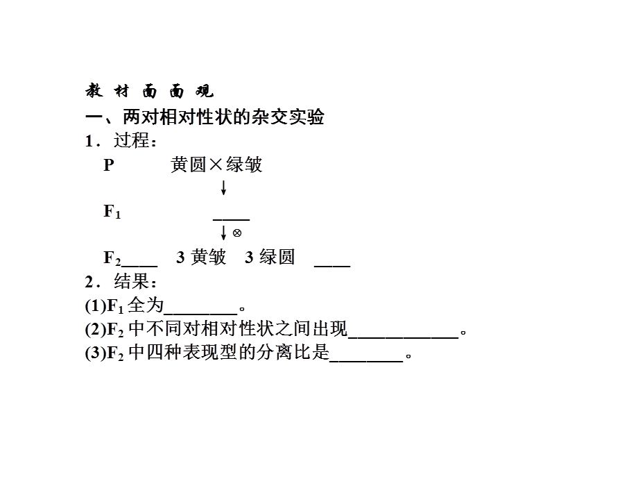 2013届三维方案高三生物一轮复习课件：2.1.2孟德尔的豌豆杂交实验(二)（人教必修2）.ppt_第2页