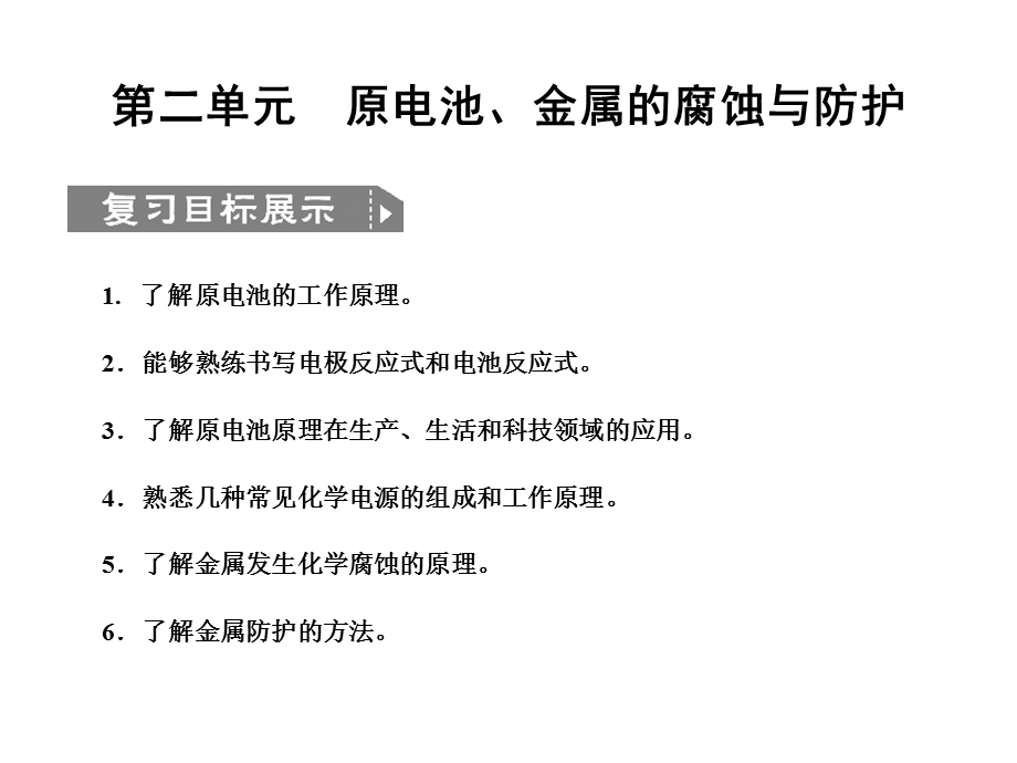 2012届化学复习专题课件：专题七 第二单元原电池、金属的腐蚀与防护（新人教版）.ppt_第1页