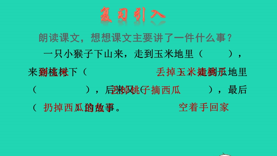 2022一年级语文下册 第7单元 第18课 小猴子下山品读释疑课件 新人教版.pptx_第2页