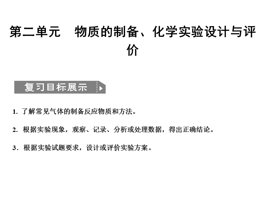 2012届化学复习专题课件：专题十 第二单元物质的制备、化学实验设计与评价（新人教版）.ppt_第1页