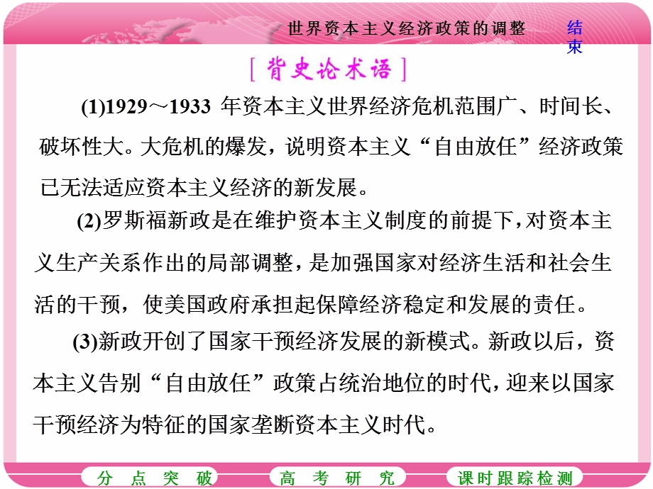 2018届高三历史（岳麓版）一轮复习课件《分点突破 高考研究》第十单元 各国经济体制的创新和调整 第20讲 世界资本主义经济政策的调整 .ppt_第2页