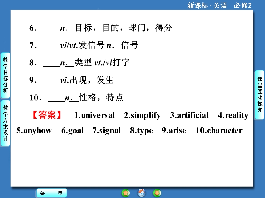 2014秋高中英语（新人教版必修2）教学课件（目标分析+方案设计+自主导学）：单元归纳提升3.ppt_第3页