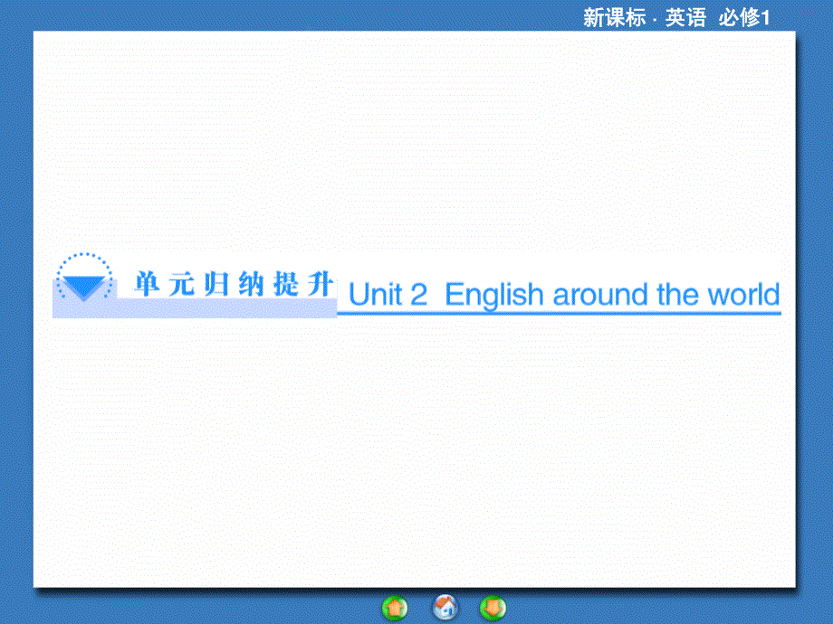 2014秋高中英语（新人教版必修1）教学课件（目标分析+方案设计+自主导学）：单元归纳提升2.ppt_第1页