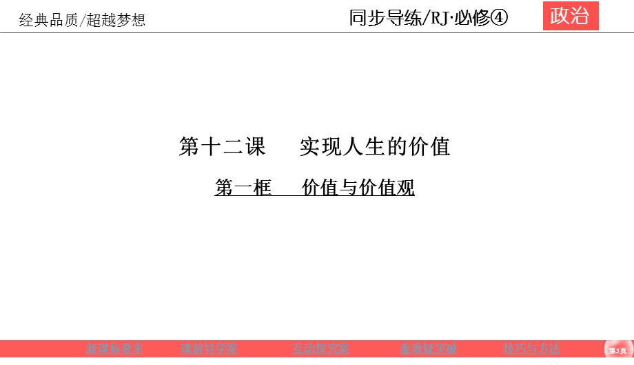 2019-2020学年人教版政治必修四同步导练课件：第4单元 认识社会与价值选择 4-12-1 .ppt_第3页