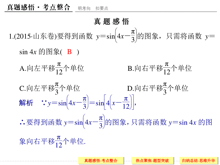 2016全国通用高考数学文科二轮专题复习课件：专题二第1讲 三角函数与平面向量.ppt_第3页