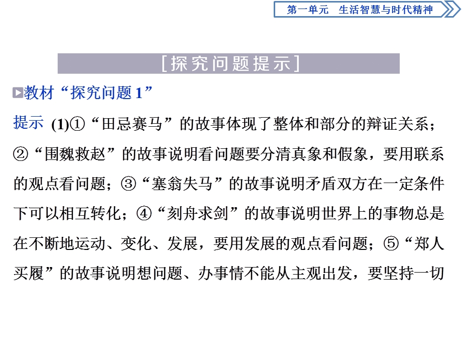 2019-2020学年人教版政治必修四同步课件：第一单元 综合探究（一）　走进哲学　问辩人生 .ppt_第2页