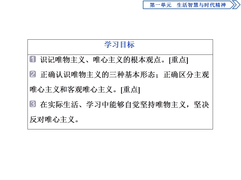 2019-2020学年人教版政治必修四同步课件：第一单元 第二课 第二框　唯物主义和唯心主义 .ppt_第3页