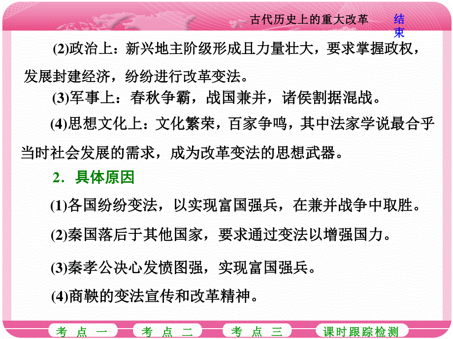 2018届高三历史（岳麓版）一轮复习课件《分点突破+高考研究》选修一 历史上重大改革回眸 第1讲 古代历史上的重大改革 .ppt_第2页