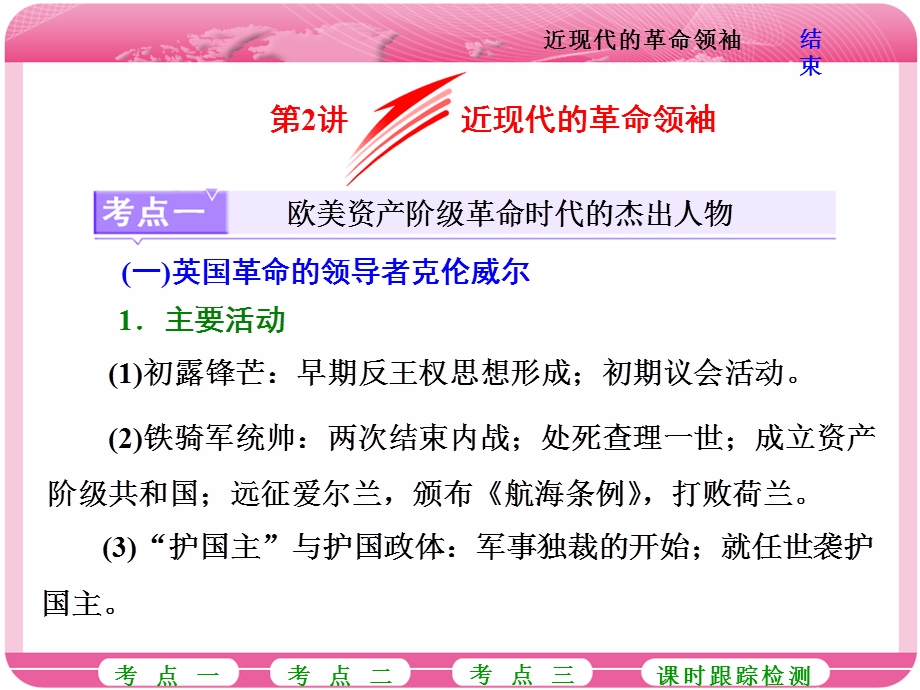 2018届高三历史（岳麓版）一轮复习课件《分点突破+高考研究》选修四 中外历史人物评说 第2讲 近现代的革命领袖 .ppt_第1页