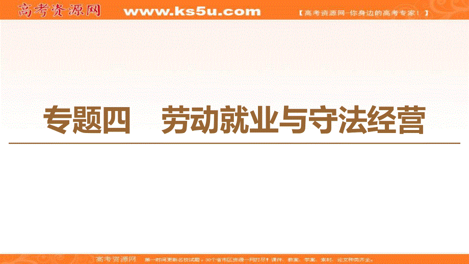 2019-2020学年人教版政治选修五课件：专题4 1　通往就业之路 .ppt_第1页