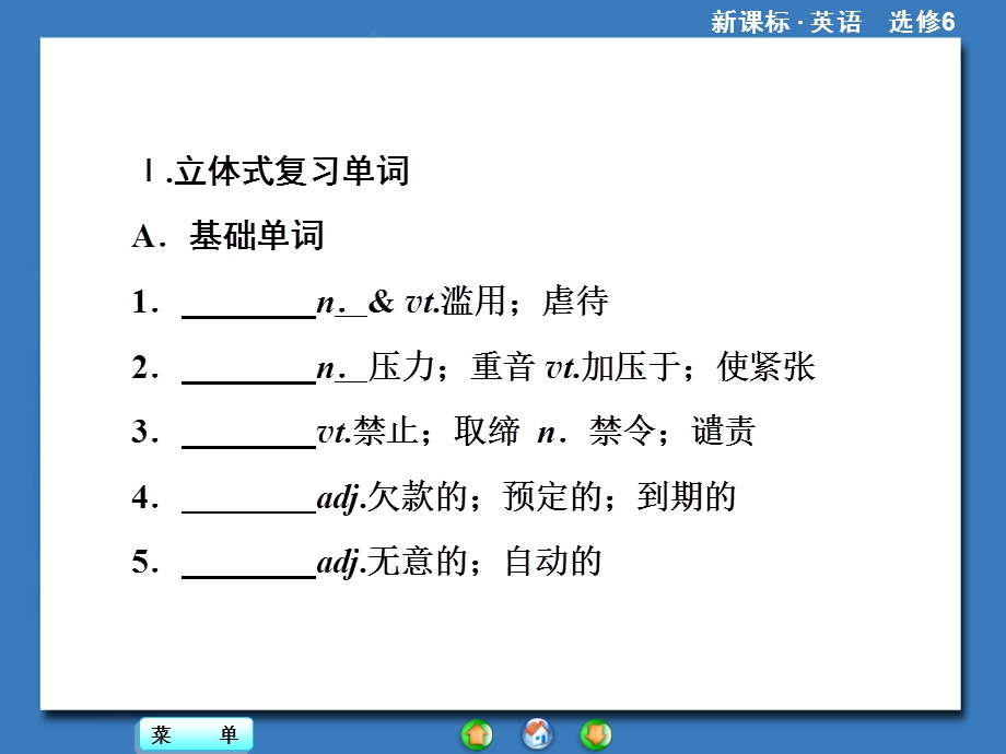 2014秋高中英语（新人教版选修6）教学课件（目标分析+方案设计+自主导学）：单元归纳提升3.ppt_第2页