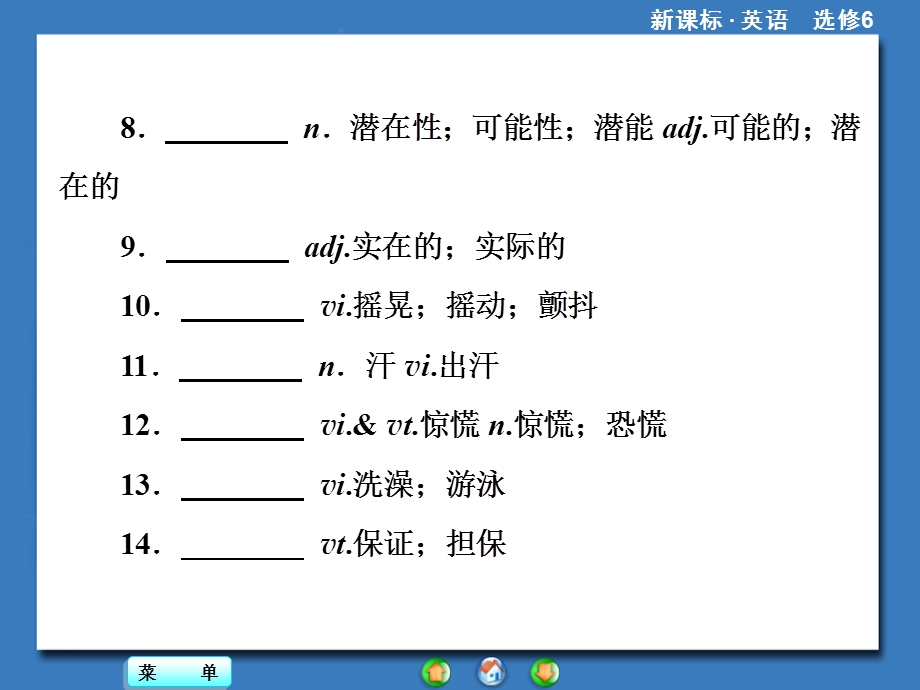 2014秋高中英语（新人教版选修6）教学课件（目标分析+方案设计+自主导学）：单元归纳提升5.ppt_第3页