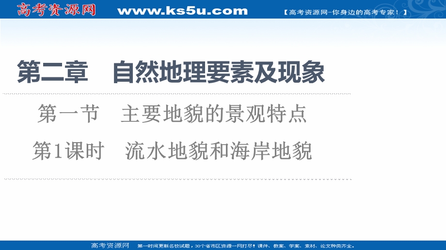 2021-2022学年新教材中图版地理必修第一册课件：第2章 第1节 第1课时　流水地貌和海岸地貌 .ppt_第1页