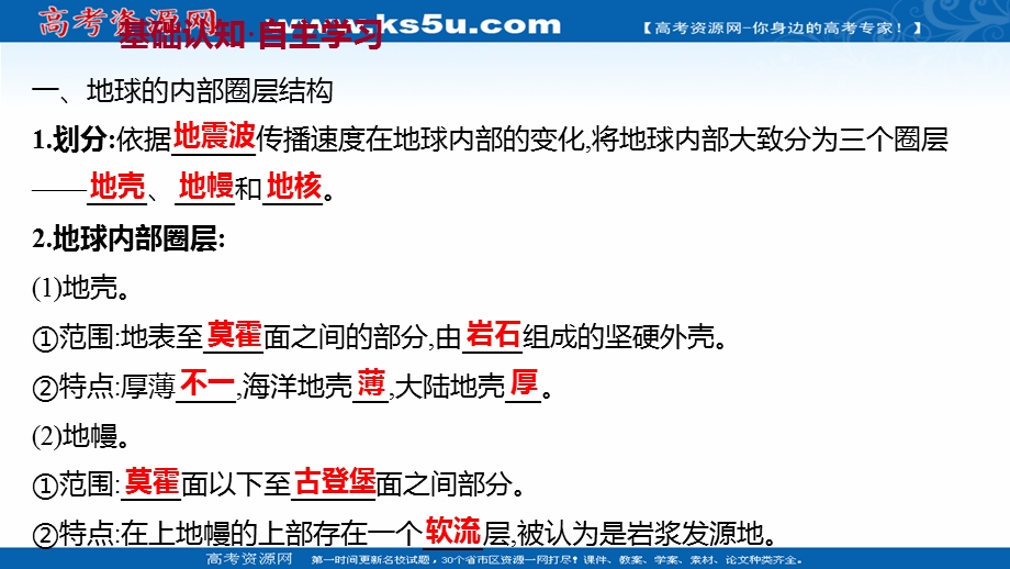 2021-2022学年新教材中图版地理必修第一册课件：第一章 第二节 地球的圈层结构 .ppt_第3页