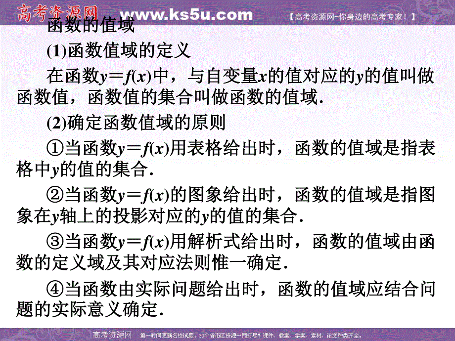 2012届新课标数学高考一轮复习课件：2.2 函数值域的求法.ppt_第2页