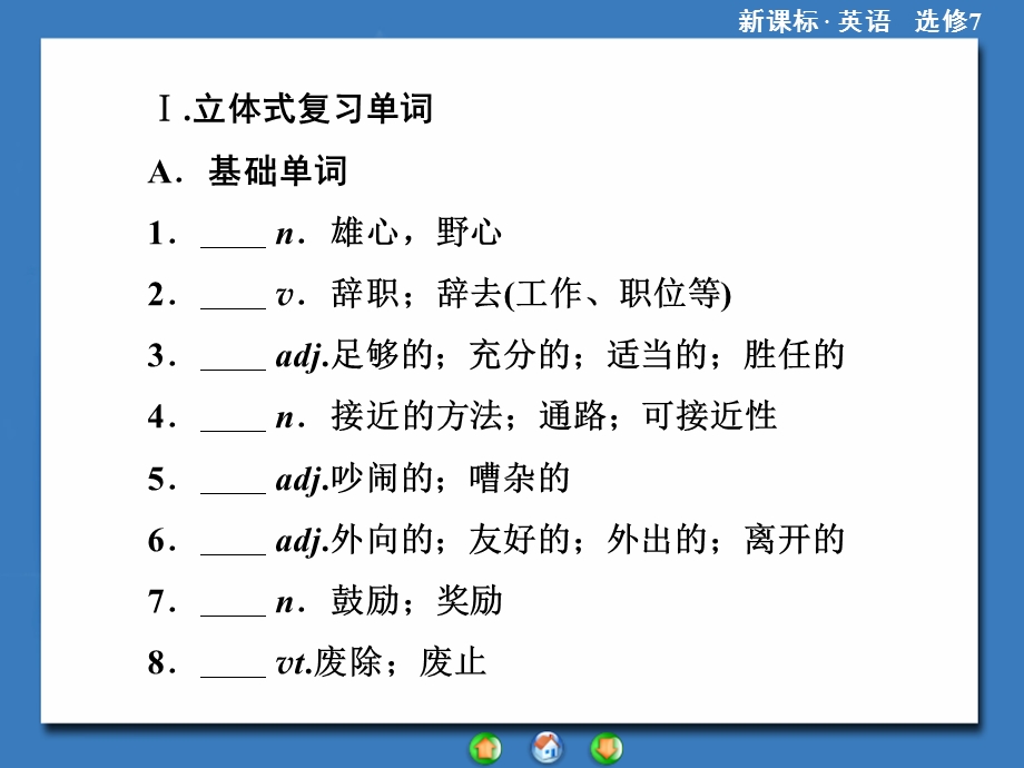 2014秋高中英语（新人教版选修7）教学课件（目标分析+方案设计+自主导学）：单元归纳提升1.ppt_第2页