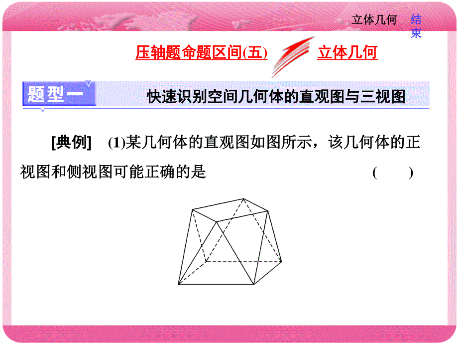 2018届高三数学（文）高考总复习课件：冲刺 985压轴题命题区间（五） 立体几何 .ppt_第1页