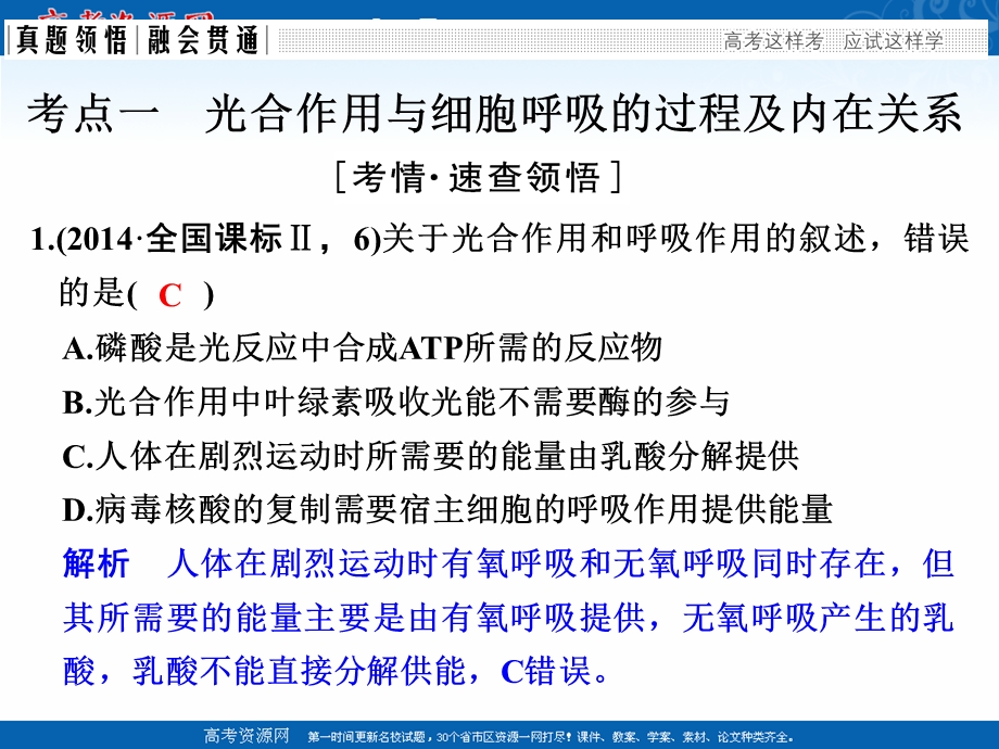 2017二轮专题复习生物课件：第二单元 专题二 两大基础代谢——光合作用和细胞呼吸.ppt_第3页