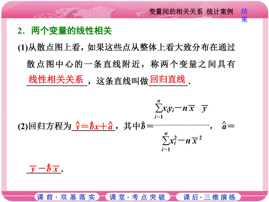 2018届高三数学（文）高考总复习课件：第十章 第四节 变量间的相关关系 统计案例 .ppt_第2页