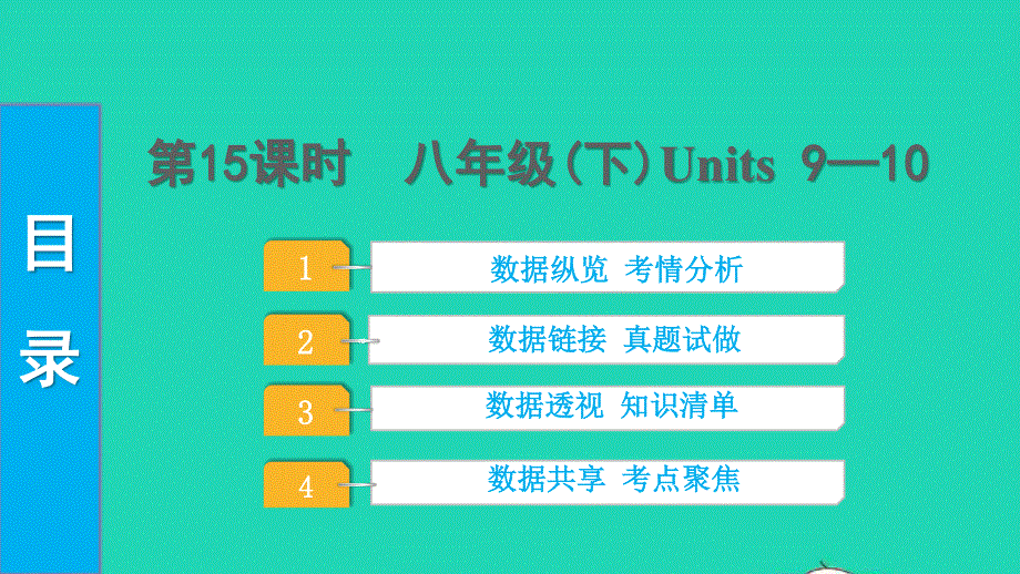 2022中考英语 第一部分 教材知识梳理 第15课时 八年级（下）Units 9—10课件.pptx_第1页