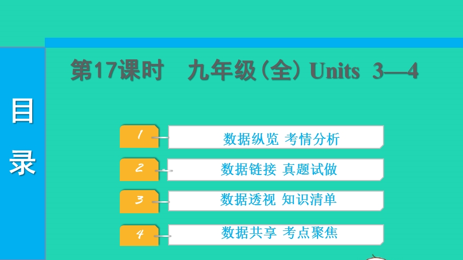 2022中考英语 第一部分 教材知识梳理 第17课时 九年级（全）Units 3—4课件.pptx_第1页