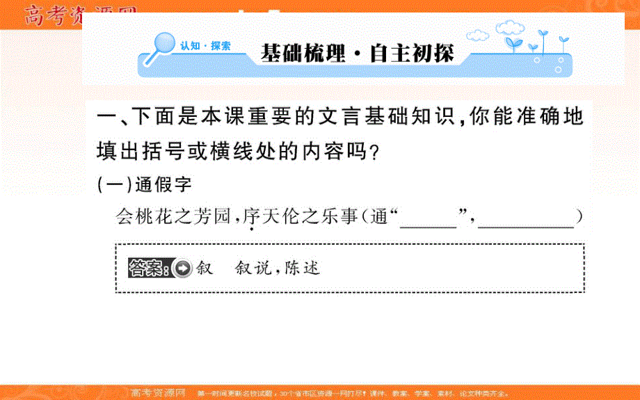 2015&人教新课标 语文&选修 中国古代诗歌散文欣赏课件 第六单元 自主赏析 春夜宴从弟桃花园序 .ppt_第2页