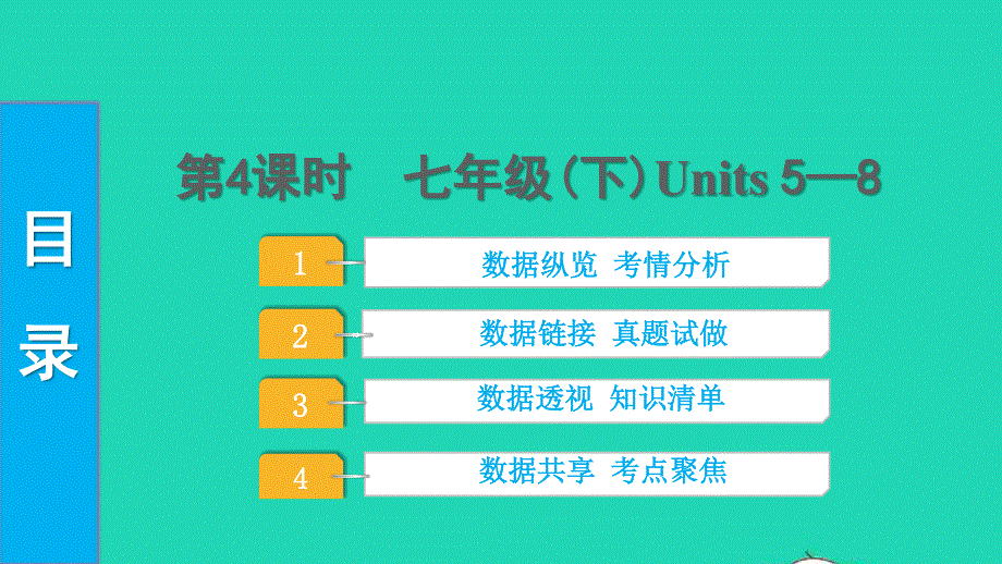 2022中考英语 第一部分 教材知识梳理 第4课时 七年级（下）Units 5—8课件.pptx_第1页