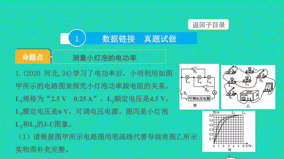 2022中考物理 第一部分 知识梳理 第22讲 测量小灯泡的电功率课件.pptx_第3页