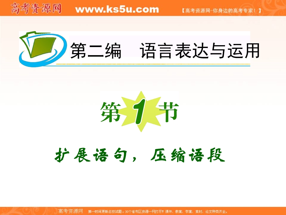 2013届新课标高三语文复习第一轮课件：第2编 第1节 扩展语句压缩语段.ppt_第2页