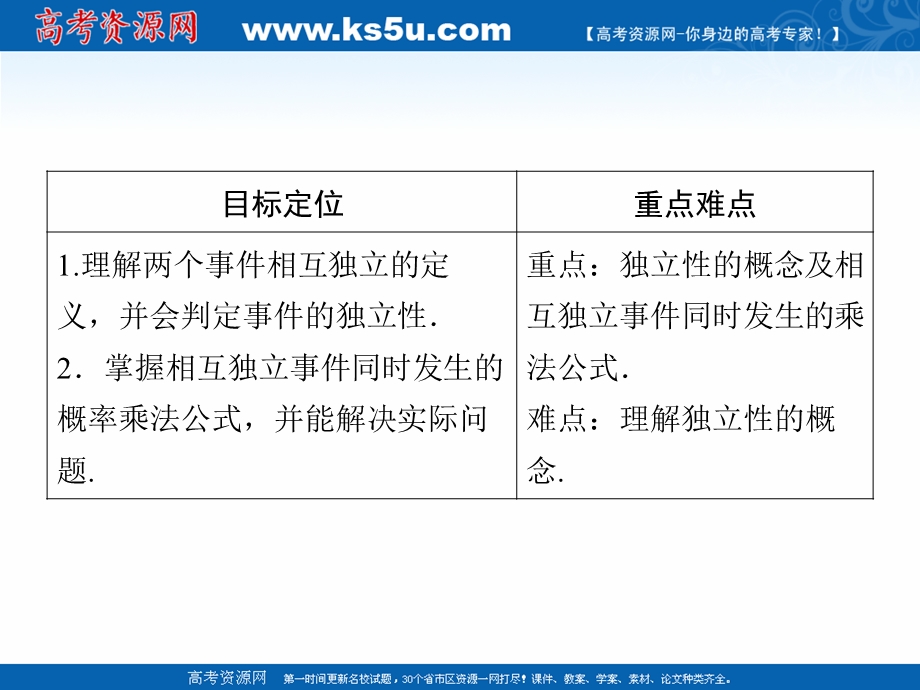 2020-2021学年人教A版数学选修2-3课件： 2-2-2 事件的相互独立性 .ppt_第2页