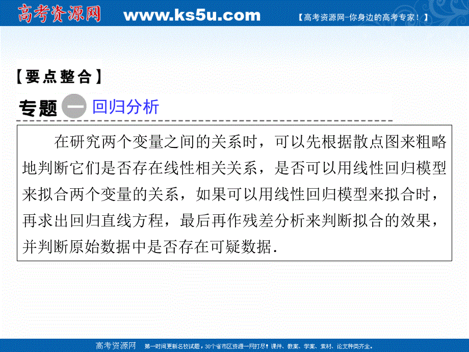 2020-2021学年人教A版数学选修2-3课件： 第3章 统计案例 章末归纳整合 .ppt_第3页