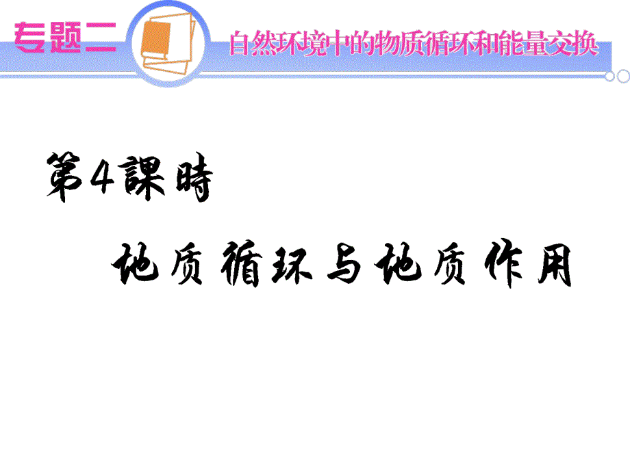 2012届江苏省高考地理二轮总复习专题导练课件：专题2 自然环境中的物质循环和能量交换.ppt_第1页