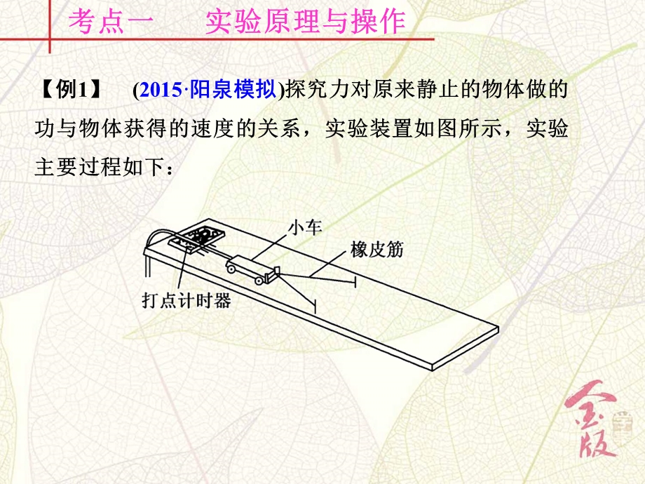 2017届《金版学案》高考物理一轮总复习课件：第五章 实验五　探究动能定理 .ppt_第3页