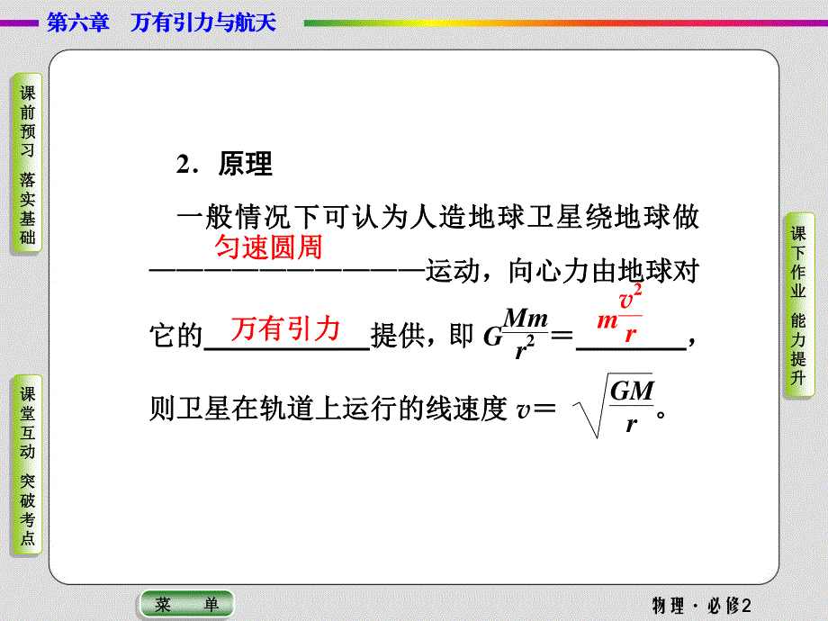 2019-2020学年人教版物理必修二抢分教程课件：第6章第5节　宇宙航行 .ppt_第3页