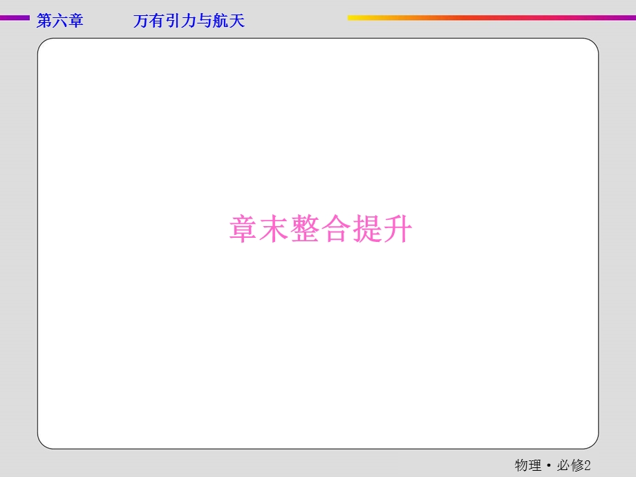 2019-2020学年人教版物理必修二抢分教程课件：第6章万有引力与航天章末整合提升 .ppt_第1页