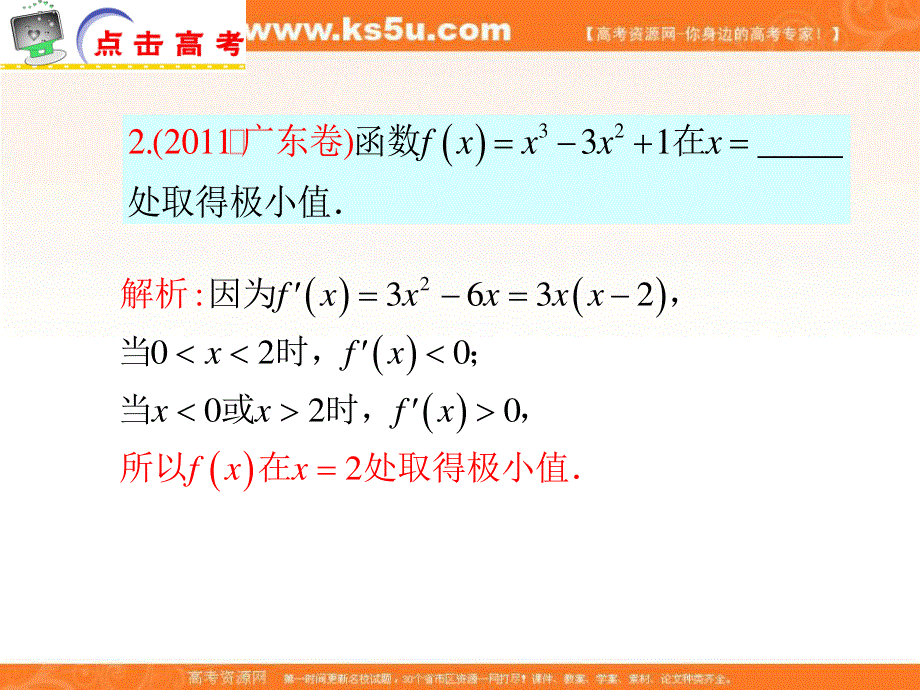 2012届江苏省高考数学文二轮总复习专题导练课件：专题3 导数及其应用.ppt_第3页