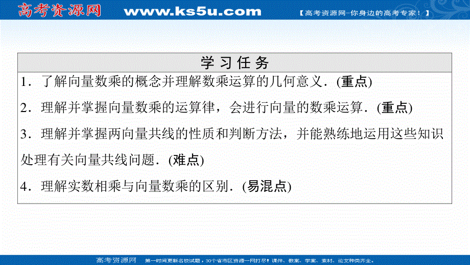 2021-2022学年新教材人教A版数学必修第二册课件：第6章 6-2-3　向量的数乘运算 .ppt_第2页