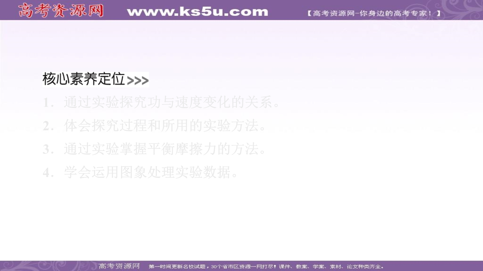 2019-2020学年人教版物理必修二培优教程课件：第七章 第六节　实验：探究功与速度变化的关系 .ppt_第2页