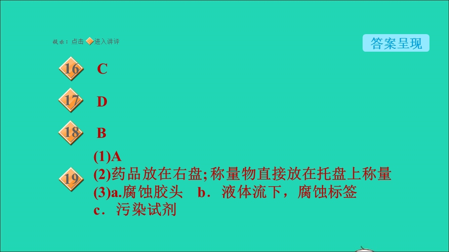 2021九年级化学上册 第1单元 走进化学世界 课题3 走进化学实验室第1课时 药品的取用习题课件（新版）新人教版.ppt_第3页