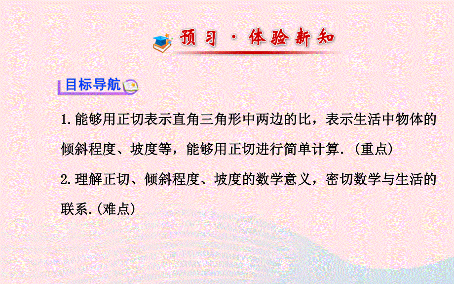 九年级数学下册 第一章直角三角形的边角关系 1 从梯子的倾斜程度谈起第1课时习题课件 北师大版.ppt_第2页