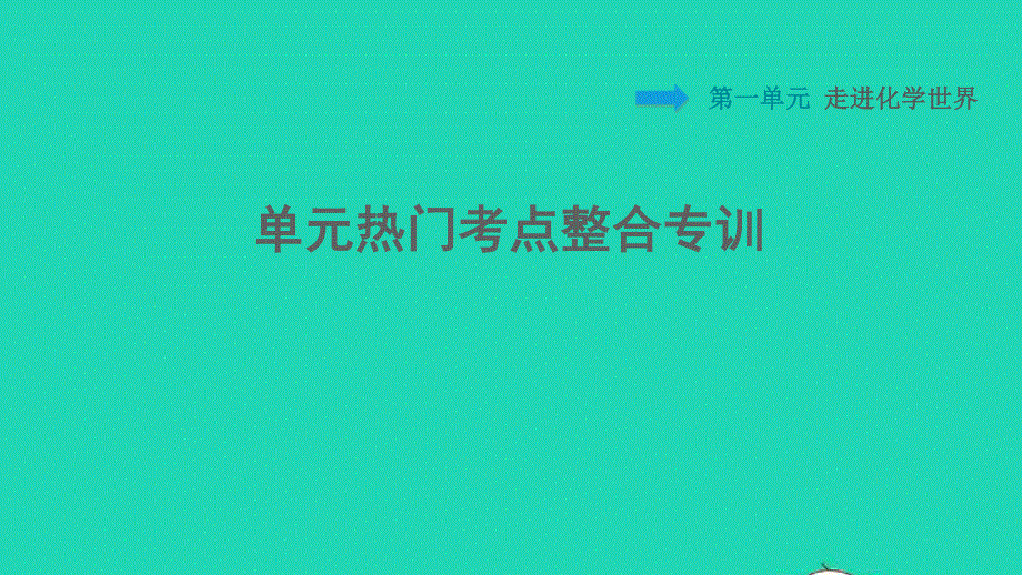 2021九年级化学上册 第1单元 走进化学世界热门考点整合专训习题课件（新版）新人教版.ppt_第1页