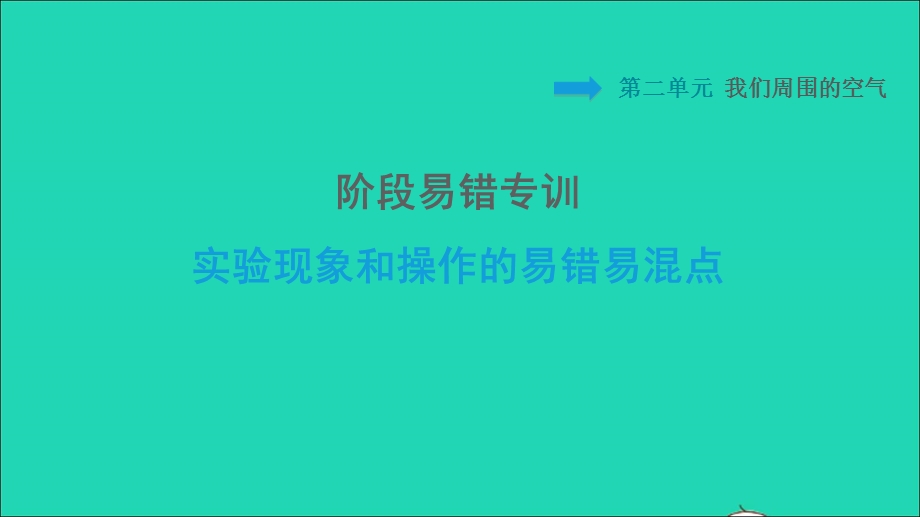 2021九年级化学上册 第2单元 我们周围的空气 阶段易错专训 实验现象和操作的易错易混点习题课件（新版）新人教版.ppt_第1页